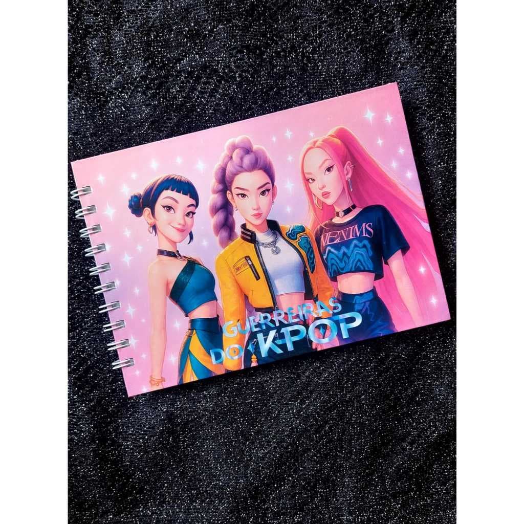 🎶 LIVRO DE COLORIR A5 - K-POP - 50 FOLHAS GROSSAS E CAPA DURA - CADERNO DE DESENHO E PINTURA - COLORIN