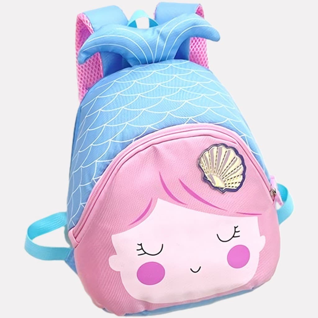 Mini Mochila Infantil Menina Sereia 25cm Poliéster 3L Passeio Lanche Escolar Creche Alça Acolchoada