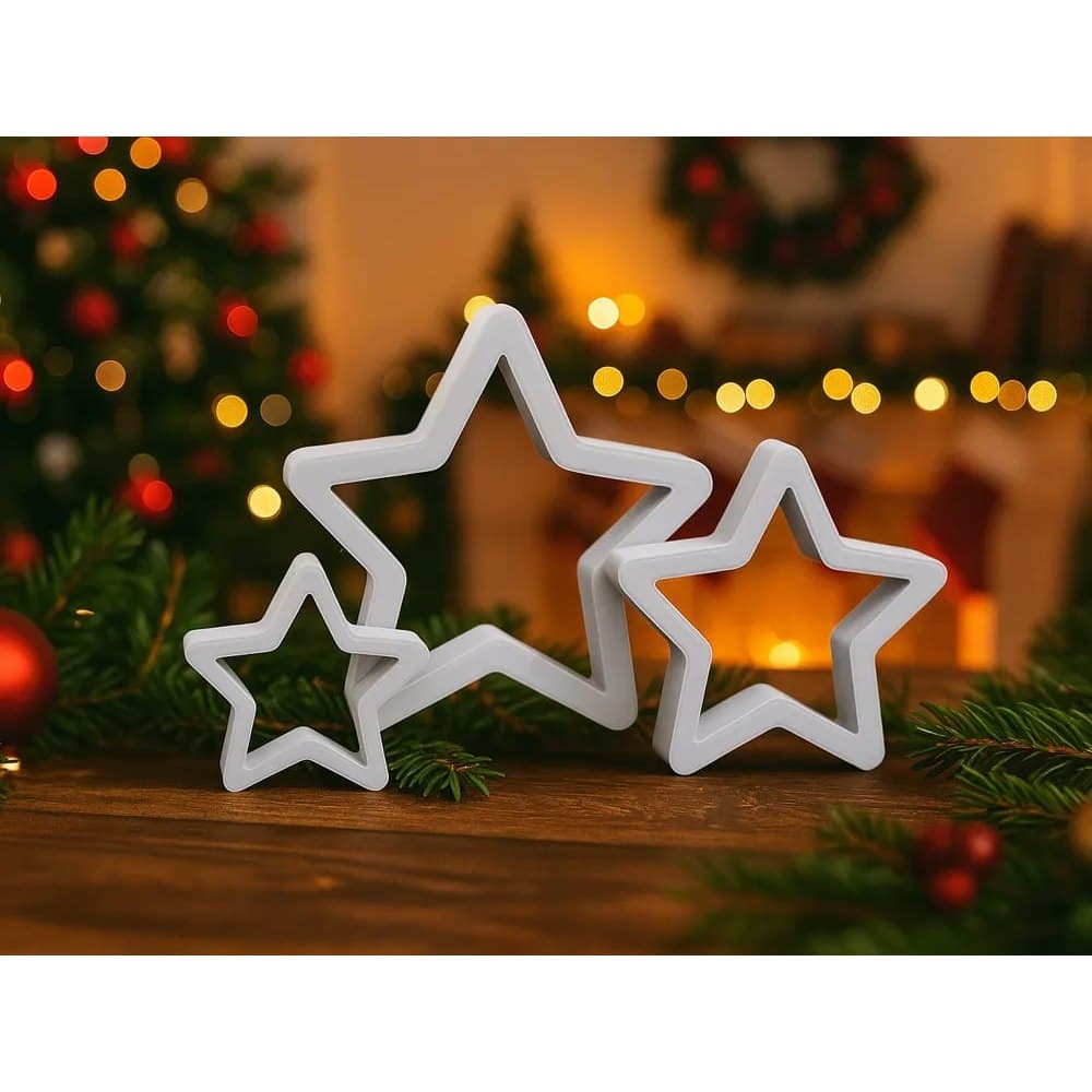 Estrelas Decorativas - Natal - Enfeite - Noel - Elegante - Moderna - Sala - Papai Noel - Pisca
