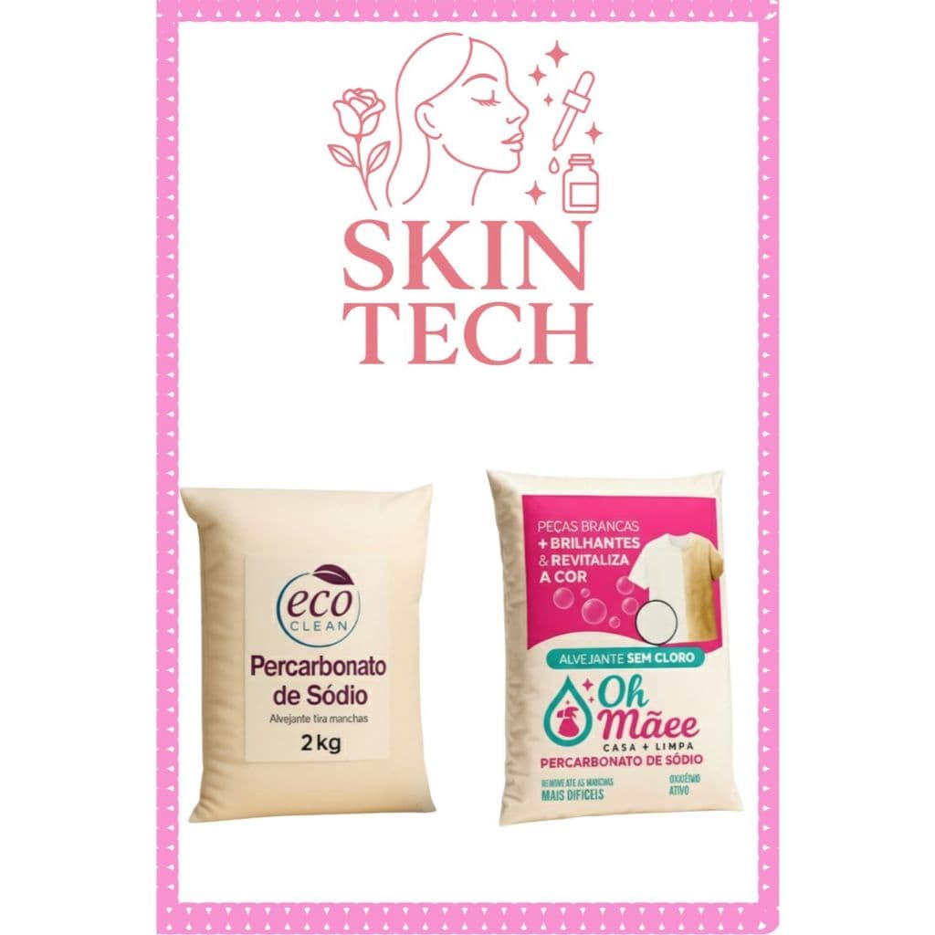 Kit Percarbonato de Sódio 2KG + Alvejante de Roupas em Pó 500G Tira Manchas