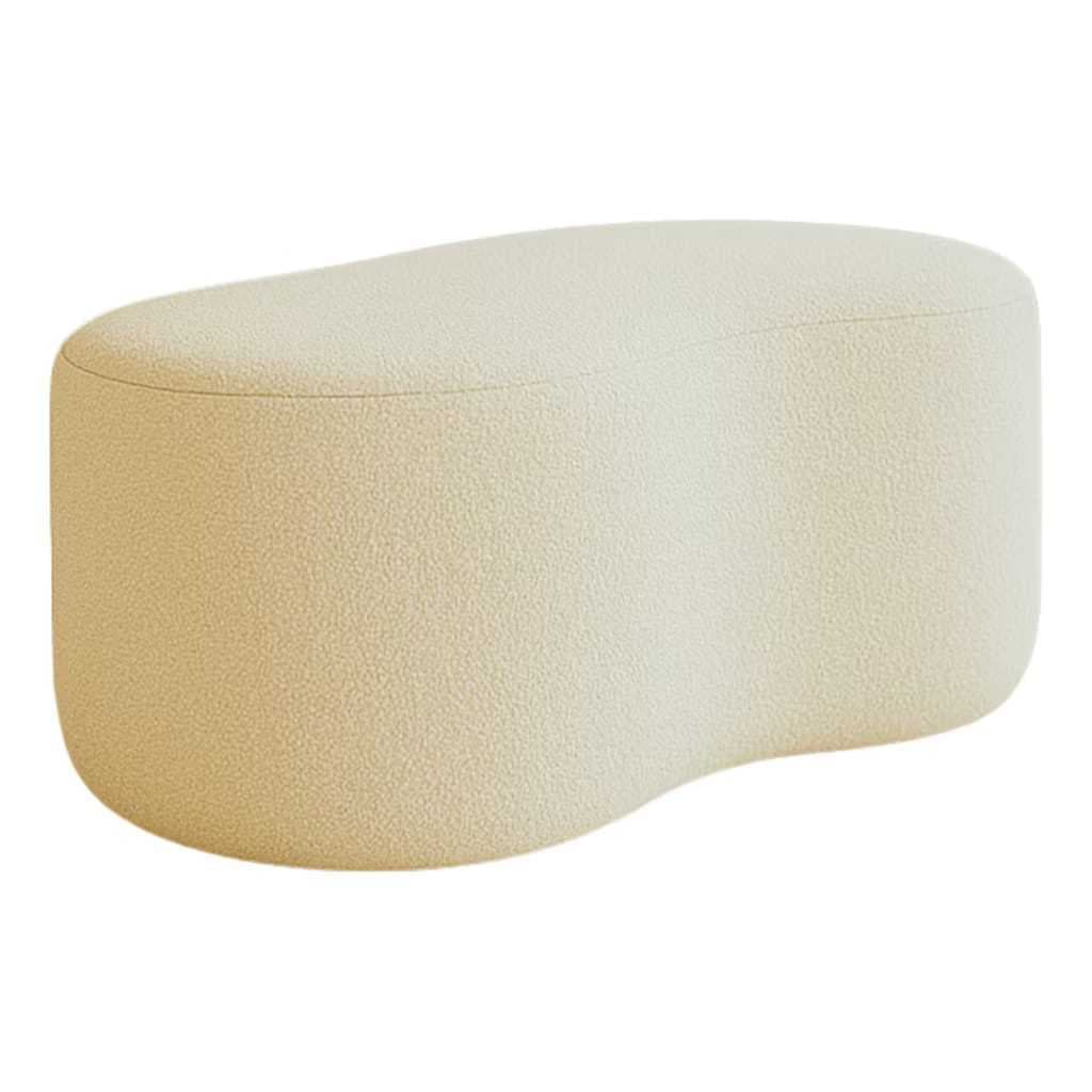 Puff Apoio Para Pés Banco Puff Orgânico Feijão Boucle Estofado Moderno Quarto Sala Recepção Macio