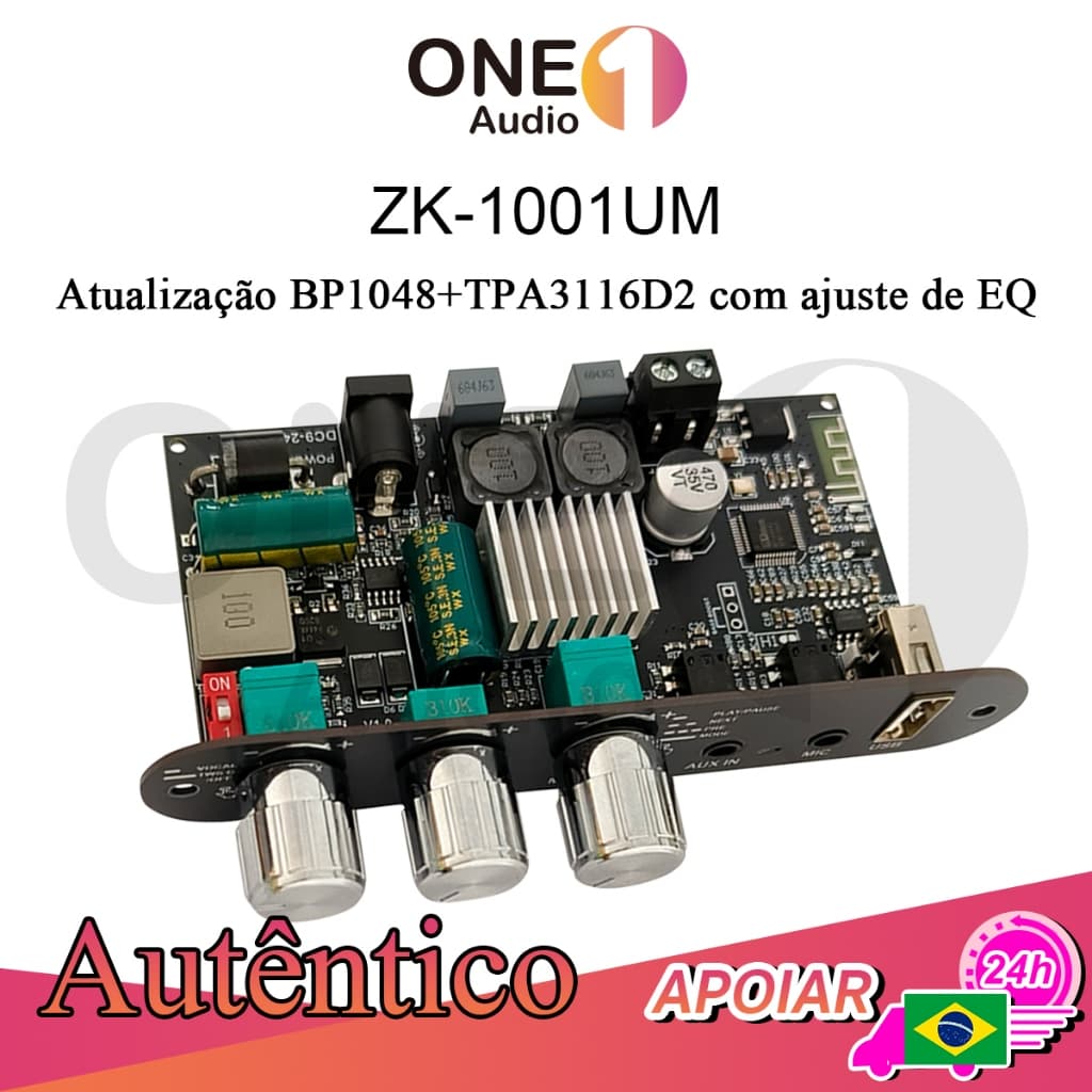 OneAudio ZK-1001UM Amplificador Mono 100W Bluetooth 5.3 com Mixagem de Microfone e TWS