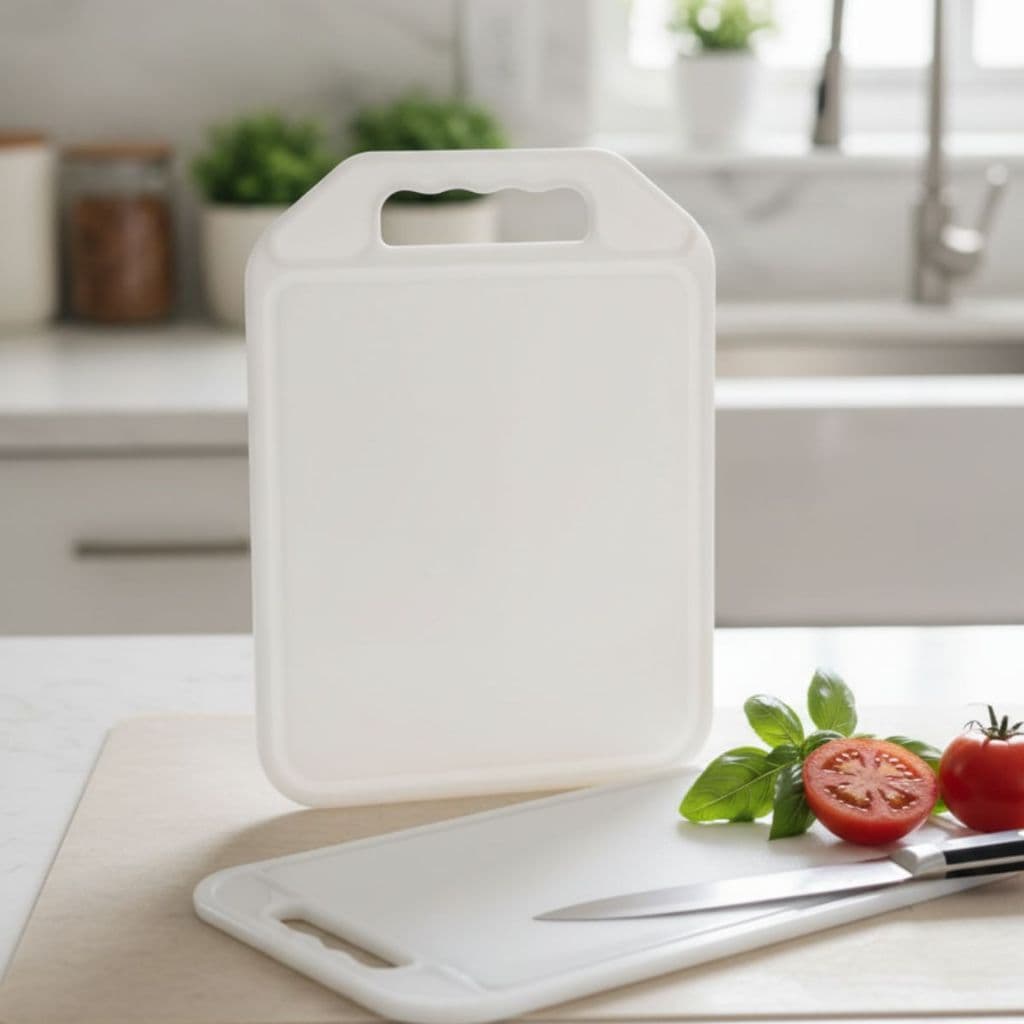 Tábua de Corte de Plástico Resistente 29x20cm – Ideal para Carnes, Legumes e Frutas