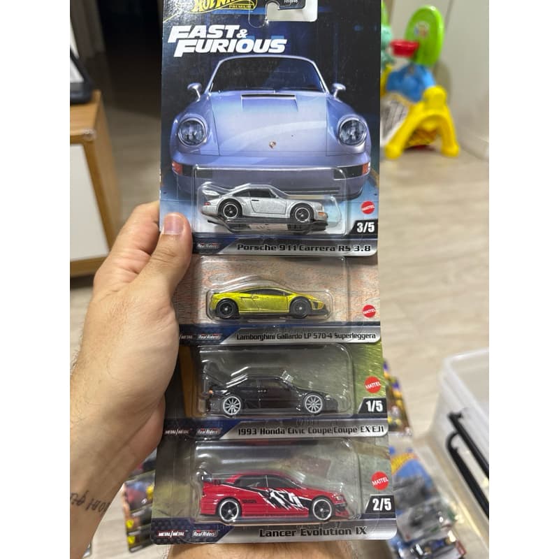 Carrinho Hot Wheels - Premium - Velozes e Furiosos - civic, lancer, porsche, lamborghini