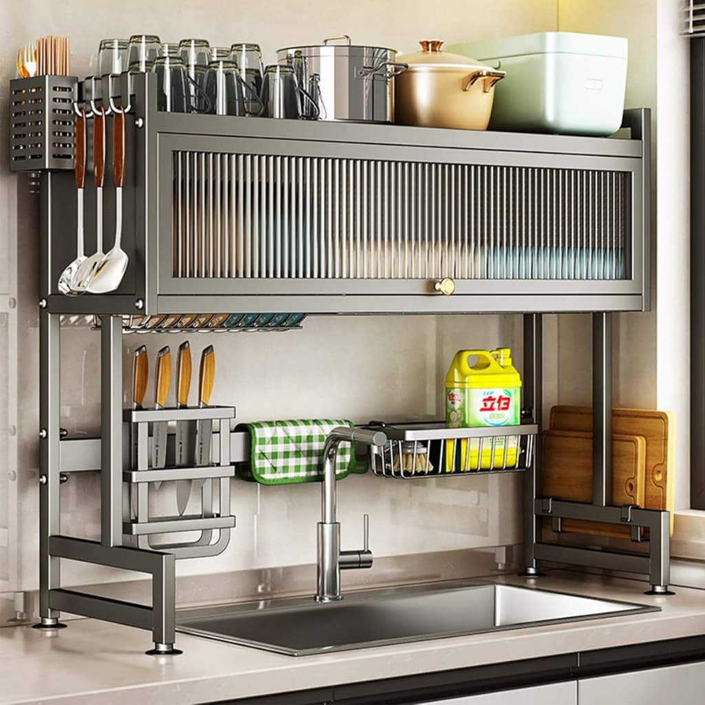 Escorredor de Louça 85cm - Organizador de Pia para Pratos - Cozinha Completa e Apartamentos