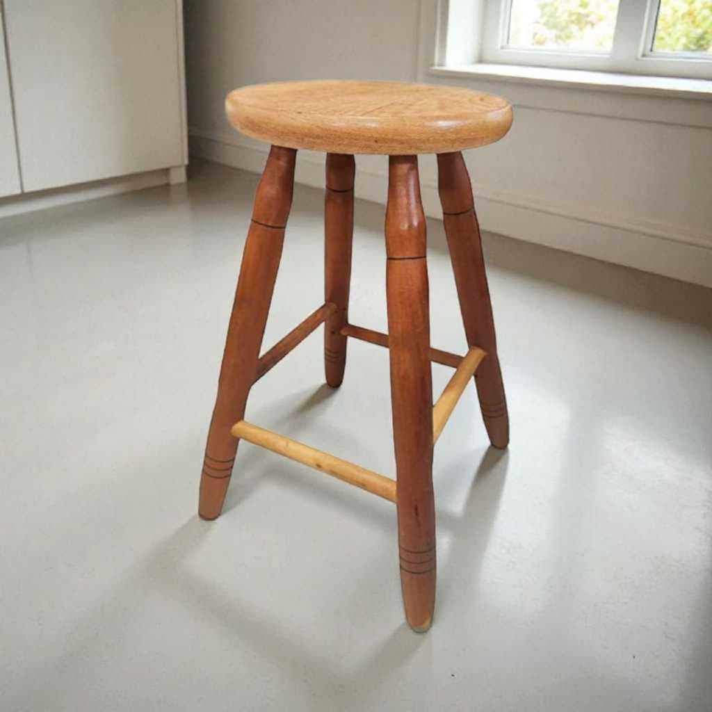 Banquinhos de madeira maciça 50 cm Alt - Banco médio Banqueta Tamborete Casa nova