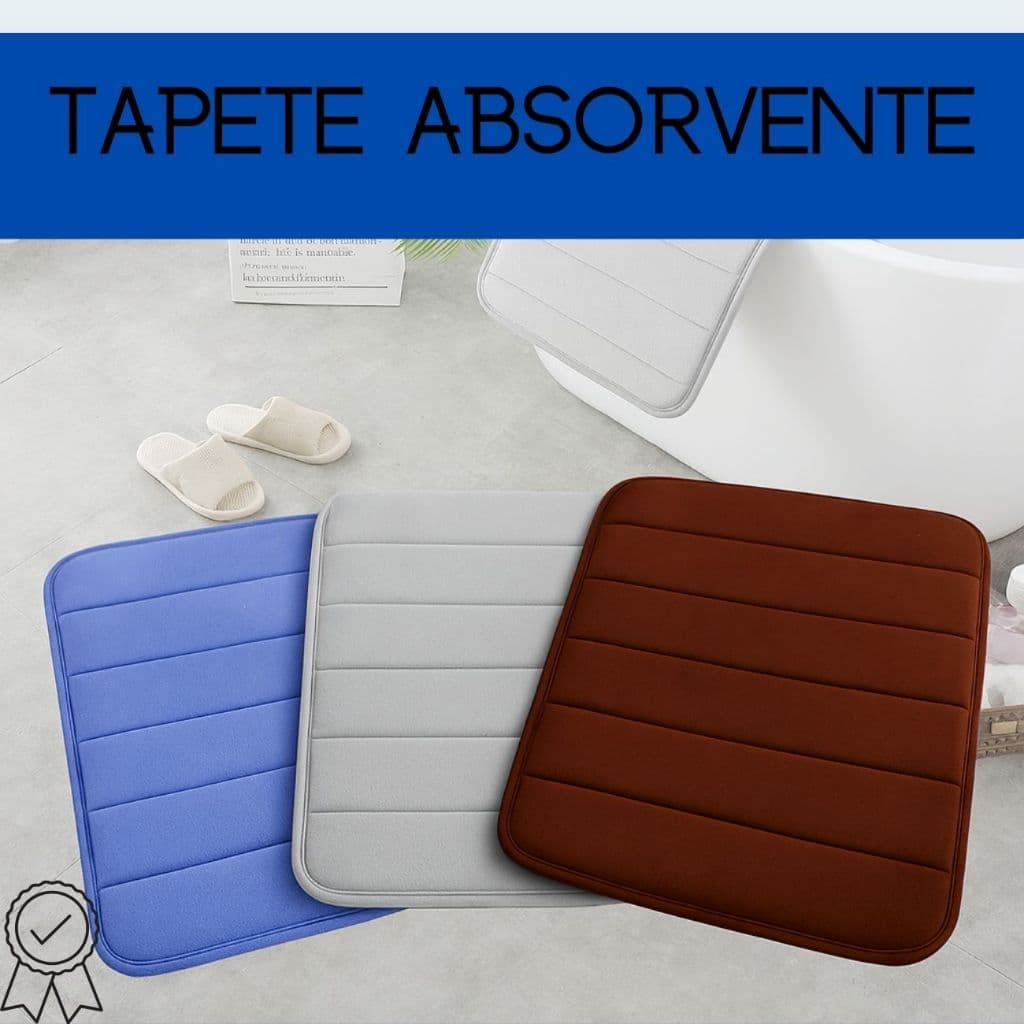 Tapete Antiderrapante Super Soft Macio de Microfibra Absorve Água Rápido 60x40cm
