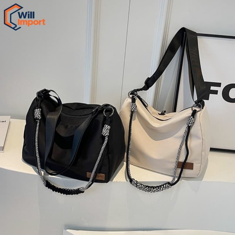 Bolsa de ombro crossbody garota de estudante de lona impermeável de nylon