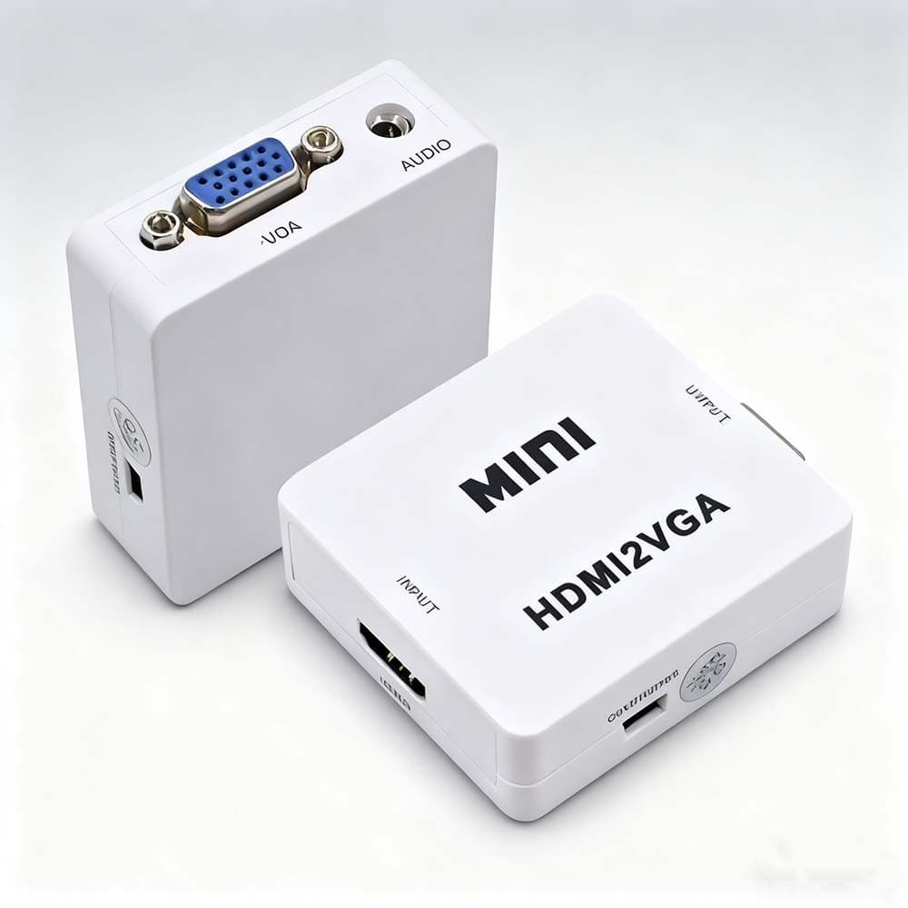 Adaptador Conversor HDMI para AV/VGA Mini Portátil –Compatível com TV Antiga e Consoles