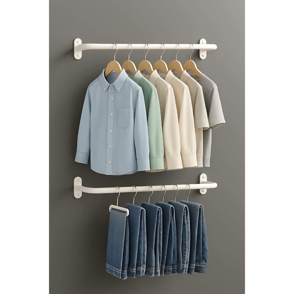 Arara Suporte de Roupas 70cm Reforçado BRANCO - DUAS PEÇAS