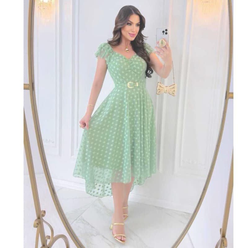 Vestido Mídi De Tule Moda Evangélica