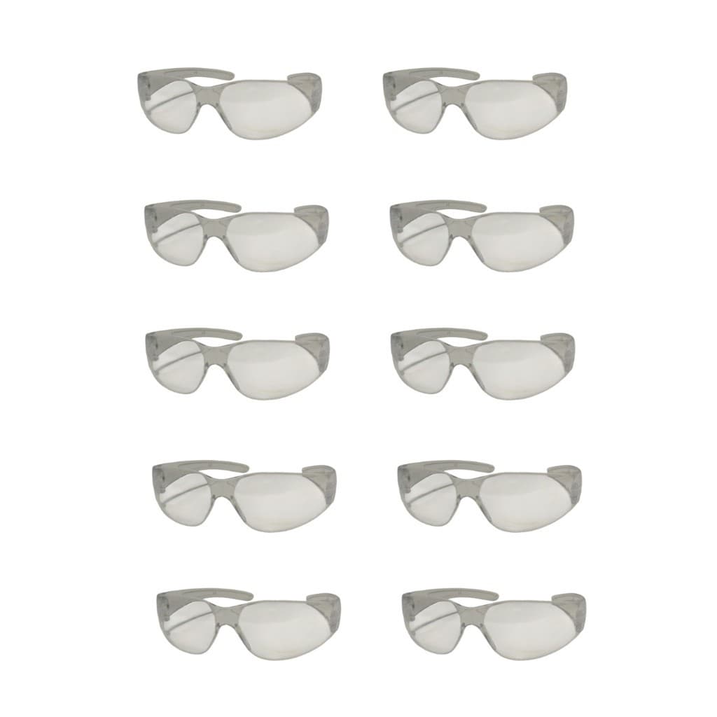 Kit 10Un Óculos de Segurança Transparente Oval EPI Proteção para Obra, Indústria e Construção