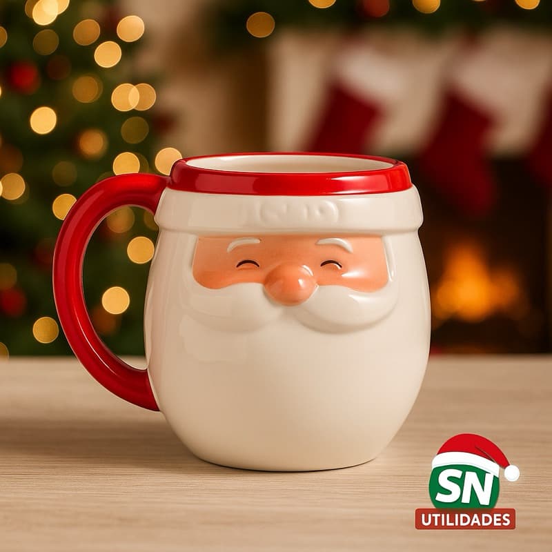 Caneca de Cerâmica Papai Noel 330 ml – Wincy Natal