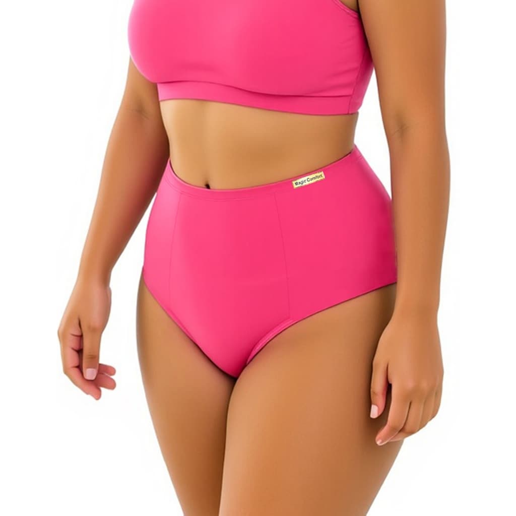 Kit 10 Calcinha Plus Size Cintura Alta Modeladora Microfibra Confortável Lateral Larga Pala Dupla