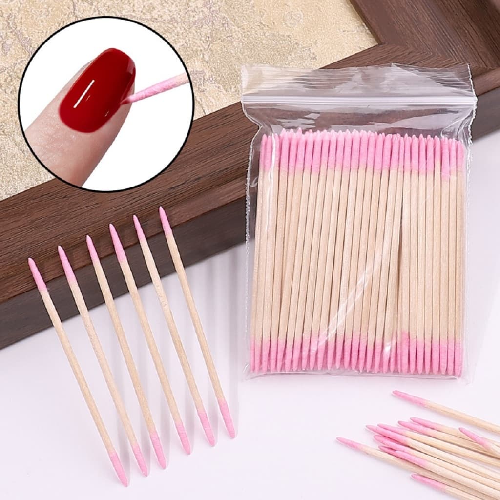 1000 Palitos com Algodão de Limpeza para Unhas e Alinhamento Henna