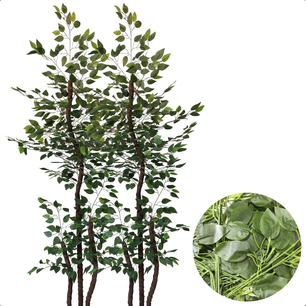 Kit 2 Fícus Artificial Verde Grande 190cm  Sem Vaso Decoração