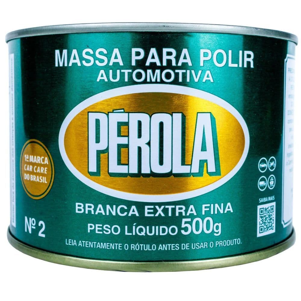 Massa para Polir - Pérola - nº2 - 500g - Branca Extra Fina