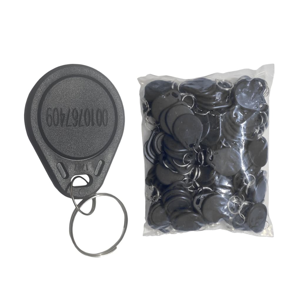 CHAVEIROS TAG CONVENCIONAL RFID 125KHz • COM CÓDIGO - 40 X 30 X 3MM E 34 X 26 X 4 MM - PACOTE DE 100 UNIDADES
