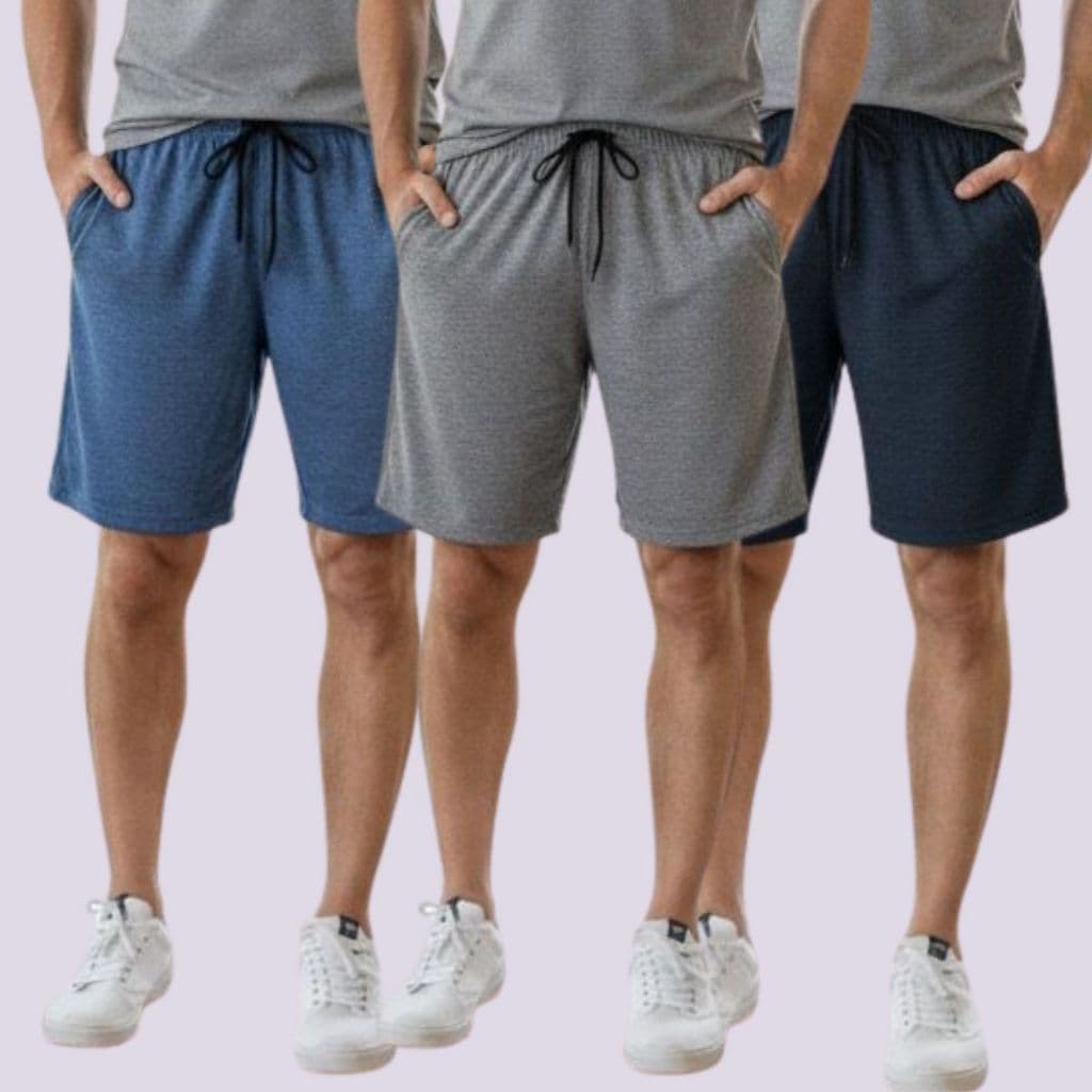 KIT3 Shorts/ Bermuda Tactel Dryfit+Mescla  Masculina Tam M ao G3 P/Academia Leve Para Esportivo Casual