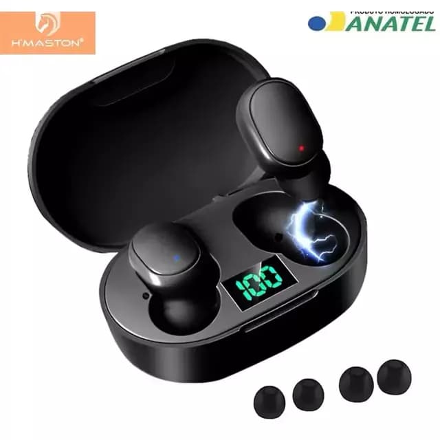 Fone de Ouvido Bluetooth H’maston RS26 com Display Digital e Case de Carregamento