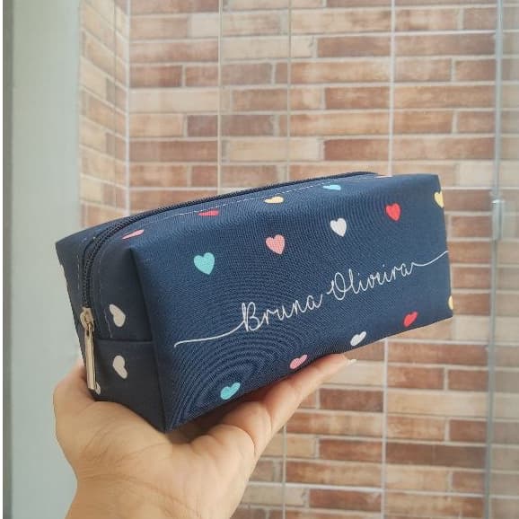20 Estojo escolar personalizado c/ nome p/ lápis, caneta, universitário, estudante, volta as aulas