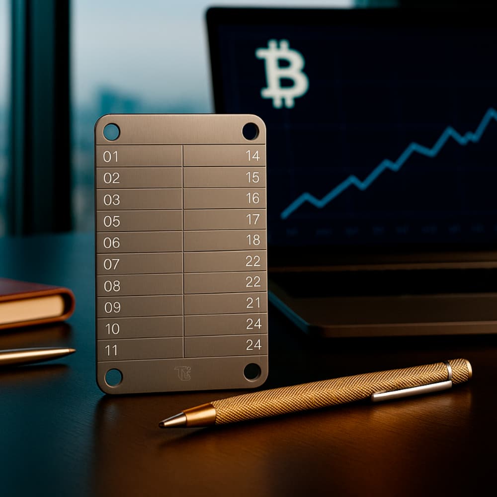 Cold Wallet Cripto Aço Inox 304 – Carteira Física Bitcoin Compatível com Ledger, Trezor e Metamask