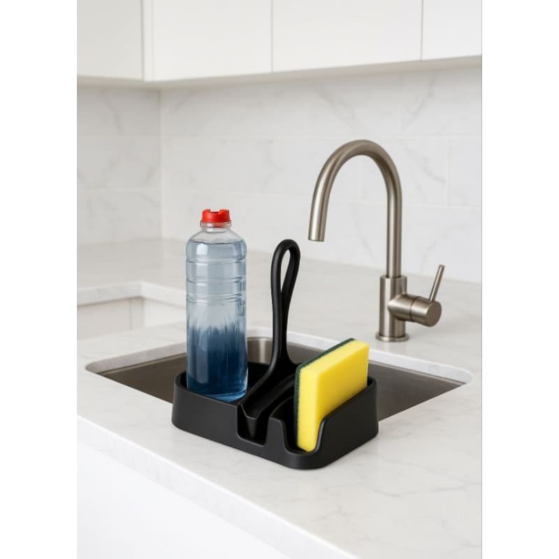 kit pia elegance porta detergente e rodinho de pia