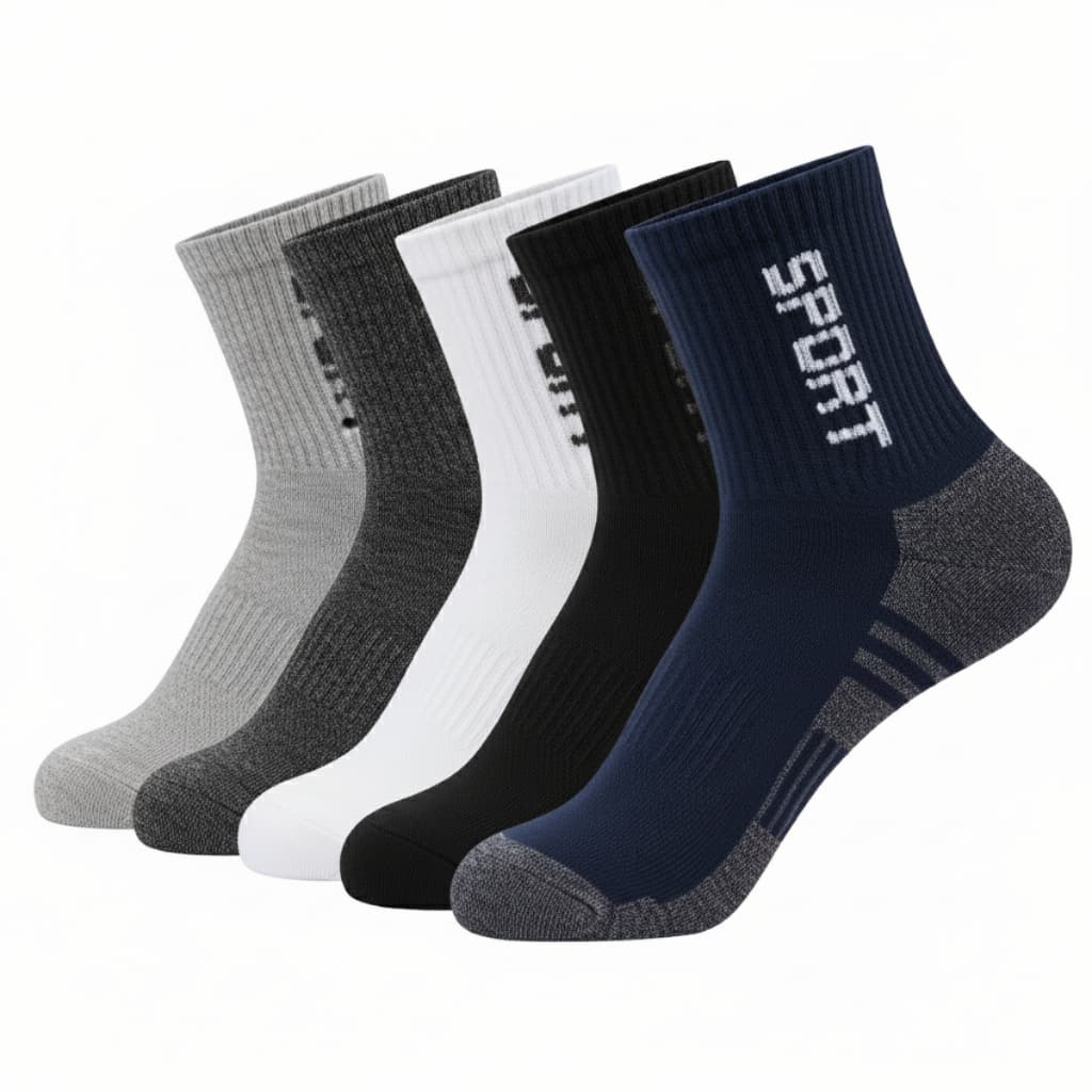 Kit 3, 6, 9 ou 12 Pares Meia Masculino Cano Médio Algodão Sport Tamanho Único 38 - 44