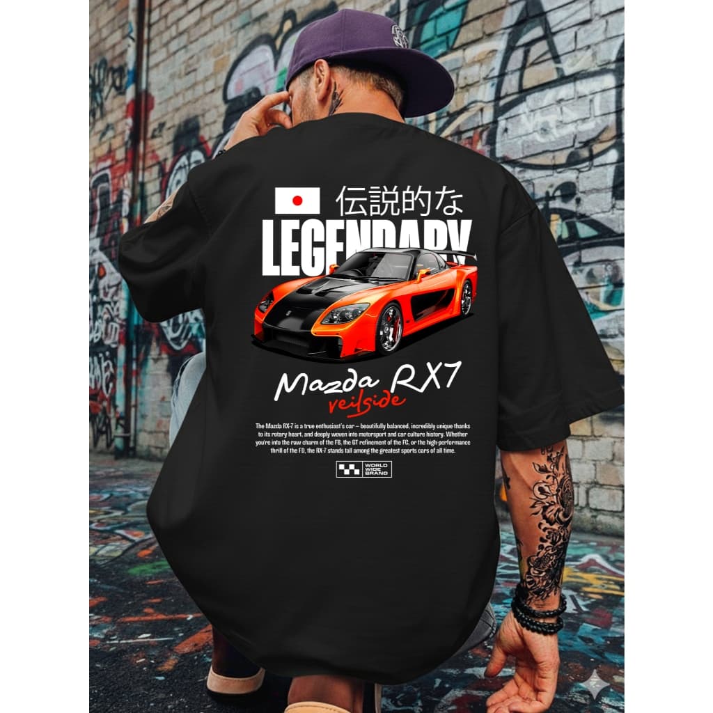 Camiseta Oversized Automotiva Carro Mazda Rx7 Japão Homenagem Velozes e Furiosos