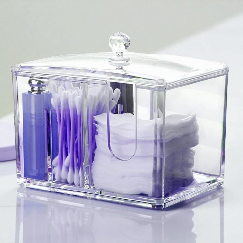 Porta Algodão Multiuso Transparente – Organização com Estilo e Praticidade!