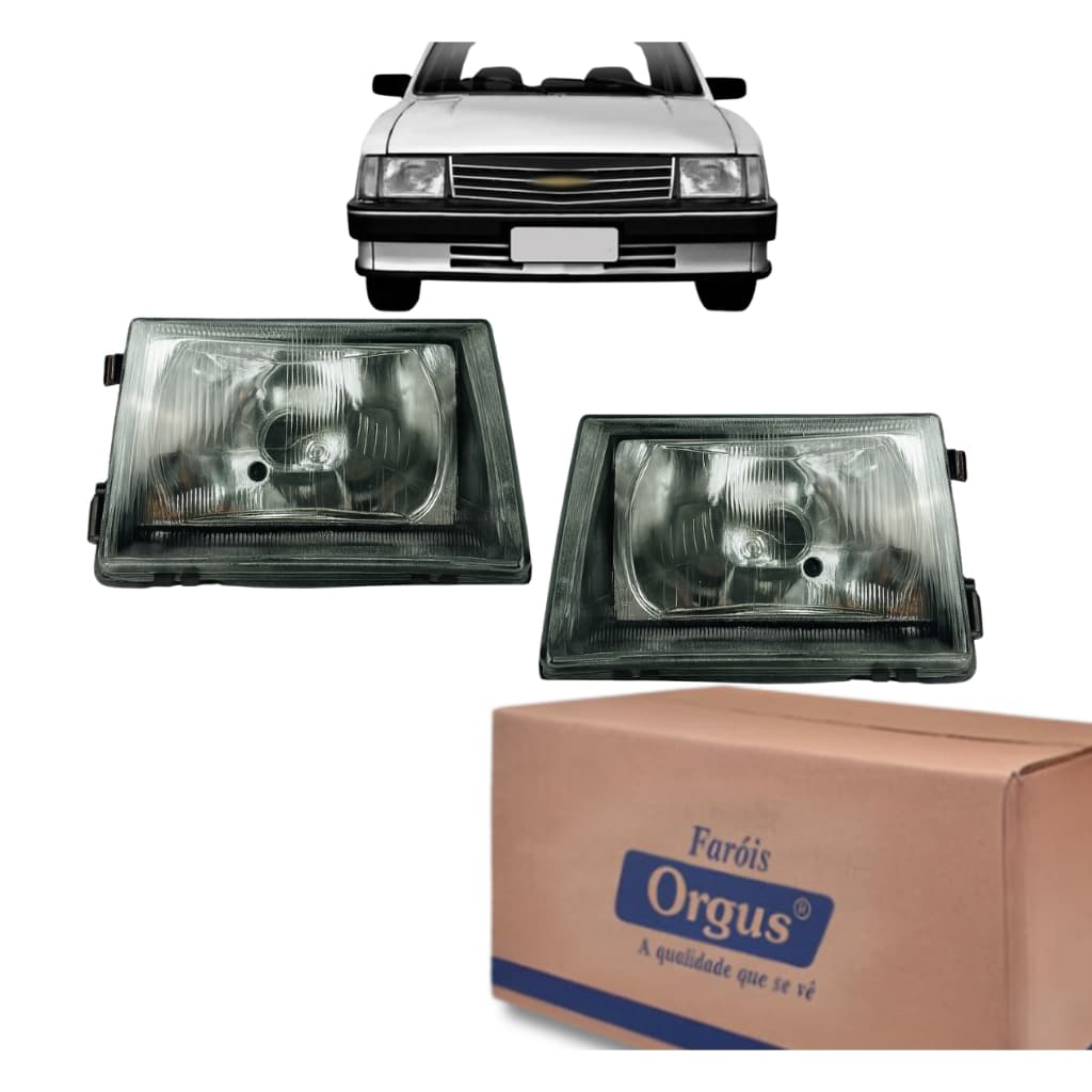 Par Farol Chevette Chevy 83 84 85 86 87 88 89 Até 93 - Lente de Vidro - Orgus