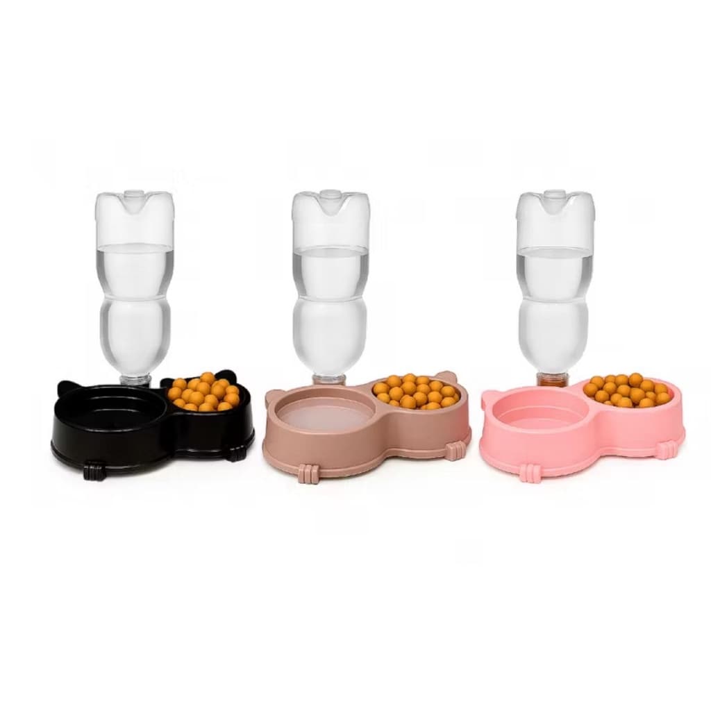 Comedouro Duplo Anti Formiga Pet Bebedouro Automático Suporte Para Garrafa Cachorro Gato Coelho