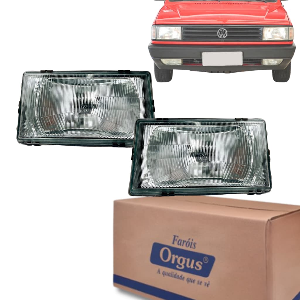 Par Farol Gol Gts G1 Saveiro Voyage Parati 1987 1988 1989 1990 - Longo - Lente de Vidro - Orgus