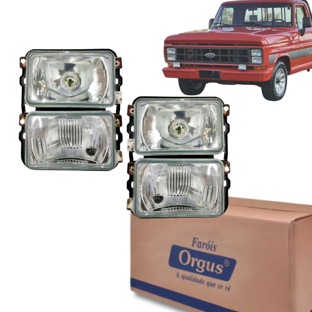 Par Farol Ford F1000 F2000 F4000 F11000 - 1982 1983 1984 1985 1986 Até 1992 - Lente de Vidro - Orgus