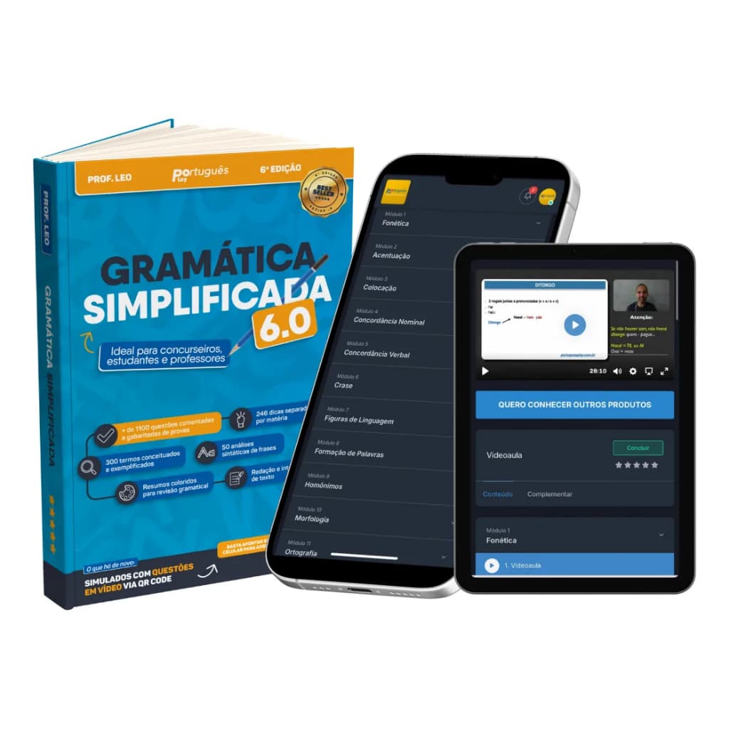 Gramática Simplificada + Curso Online 1 Ano com Suporte Exclusivo do Professor Leo