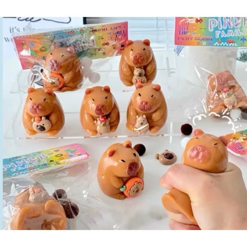 Brinquedo Squishy Mochi Bichinho Capivara Macio de Apertar Kit 1/2/3/5/10/20/30