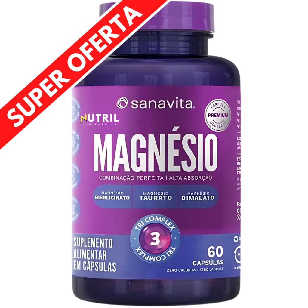 Magnésio Tri Complex 60 Cápsulas - Sanavita Bem-estar Geral