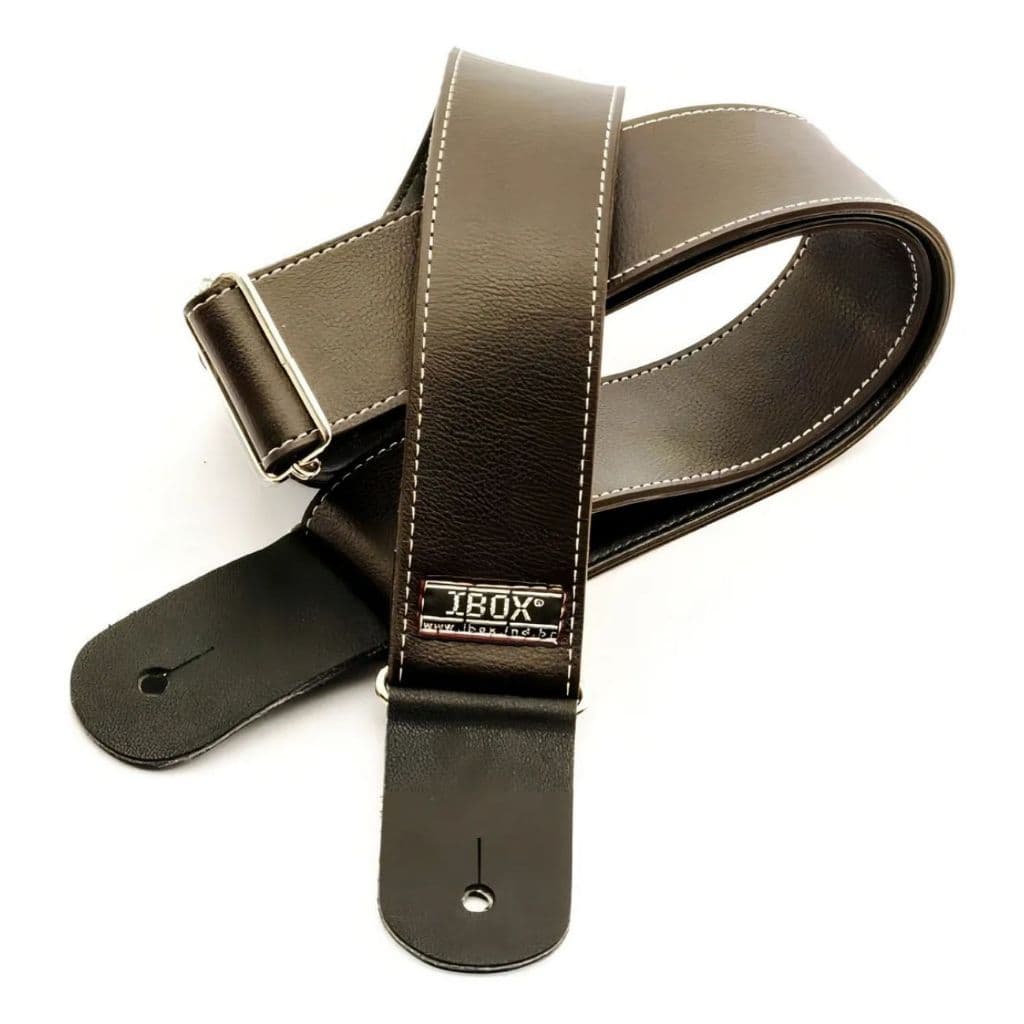 Correia Para Guitarra Violão Baixo  Couro Duplo Ibox Cm503