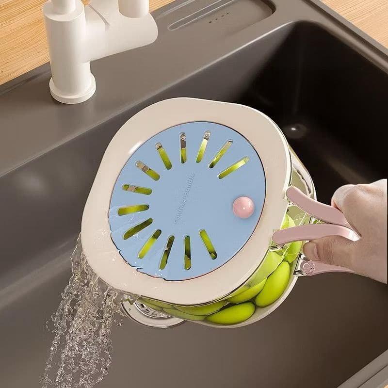 Filtro de escoamento rápido para pia de cozinha, adequado para lavar frutas e verduras, com design anti-retorno.