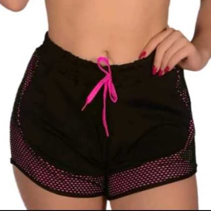 SHORT FEMININO  FINTESS TELA BOLSO ACADEMINA
