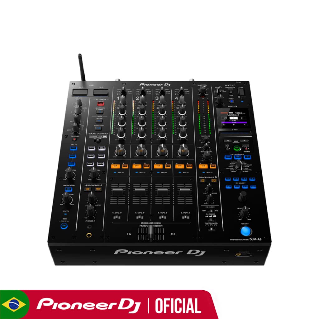 Mesa de mistura de 4 canais para DJs profissionais Pioneer DJ DJM-A9 Preto