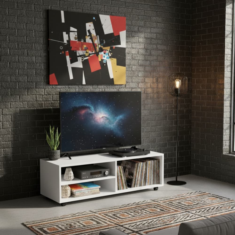 Rack Hack Estante Com Rodinhas Para Tv Televisão Aparador Suporte Organizador Sala e Quarto
