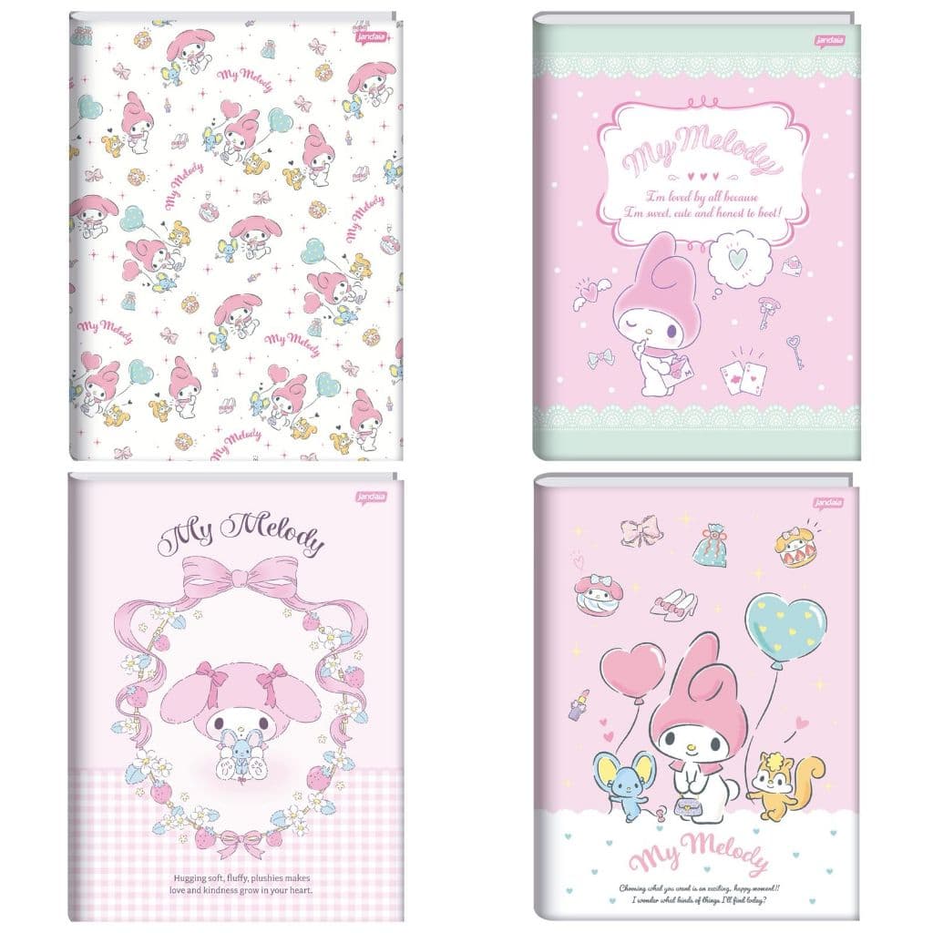 Caderno (PEQUENO) Capa Dura Brochura 1/4 80 Folhas - My Melody (14x20 cm)