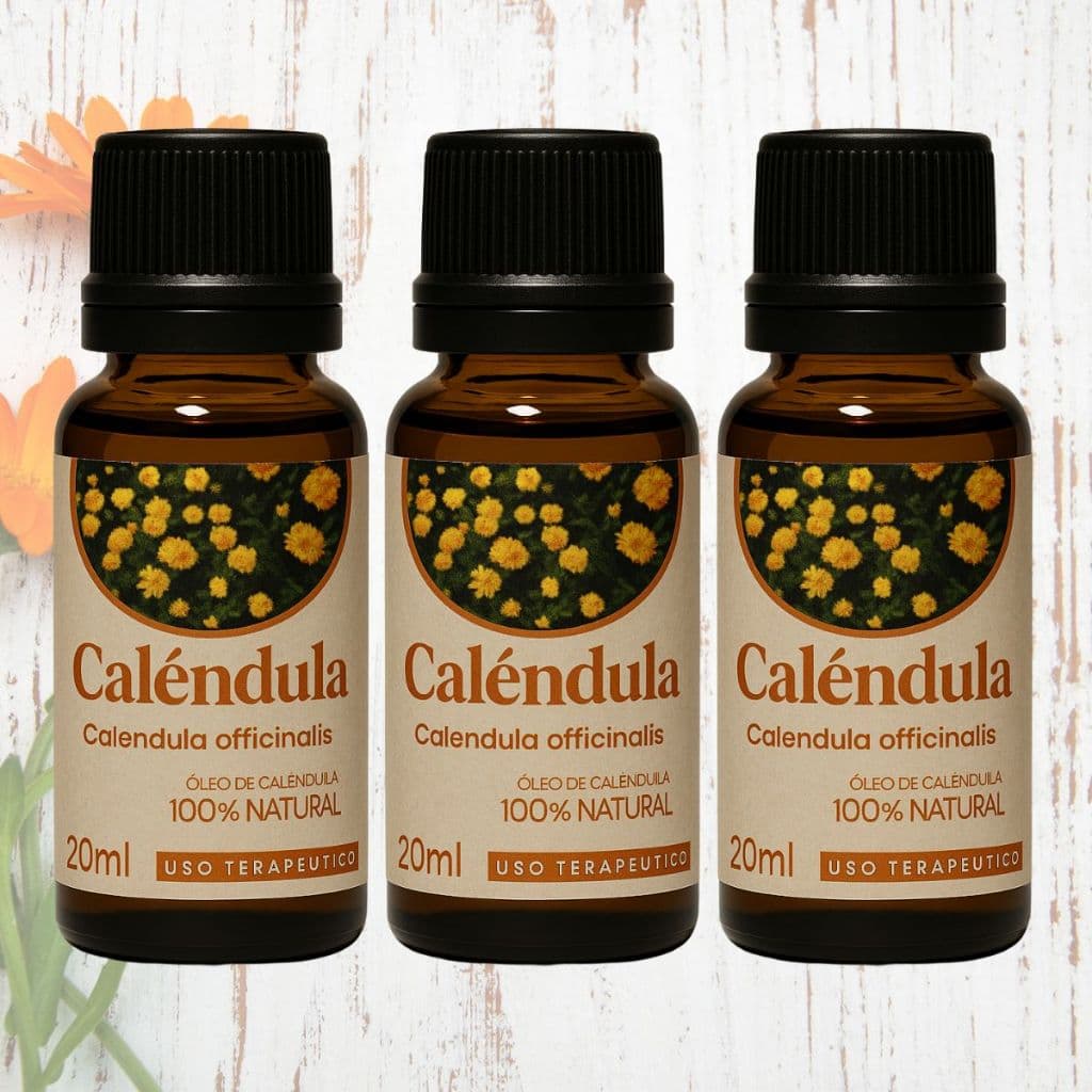 Combo 3 Óleos Vegetais de Calêndula 20 ml – Cuidado Diário e Nutrição Natural