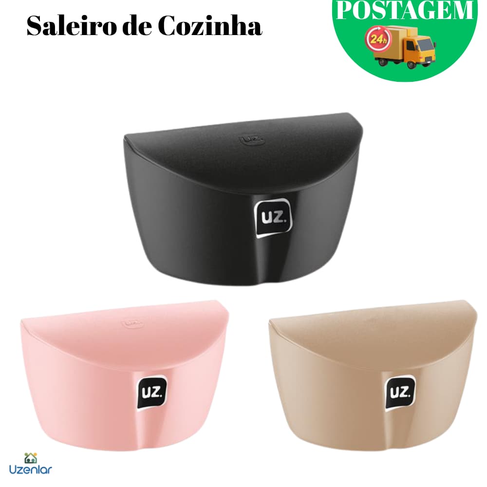Saleiro Plástico com Tampa 500ml UZ Utilidades | Saleiro de Cozinha Moderno e Resistente