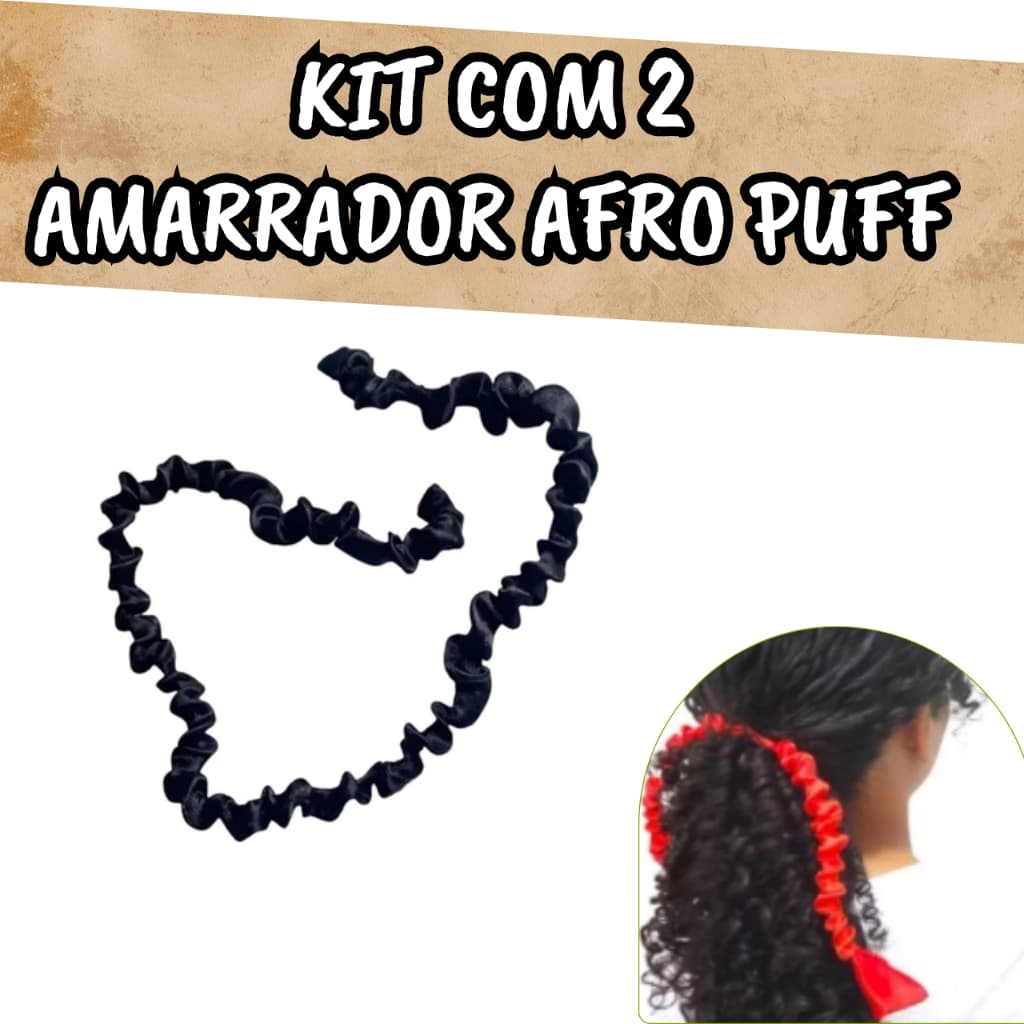 KIT 2 Amarrador Afro Puff de Cetim, scrunchies, Xuxinha, Liga, Buchinha Elástico prendedor cadarço de cabelo