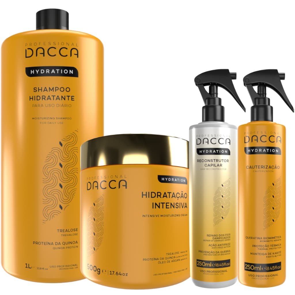 Dacca Kit Profissional Cauterização Reconstrução Hidratação Produtos para Cabelo Salão de Beleza