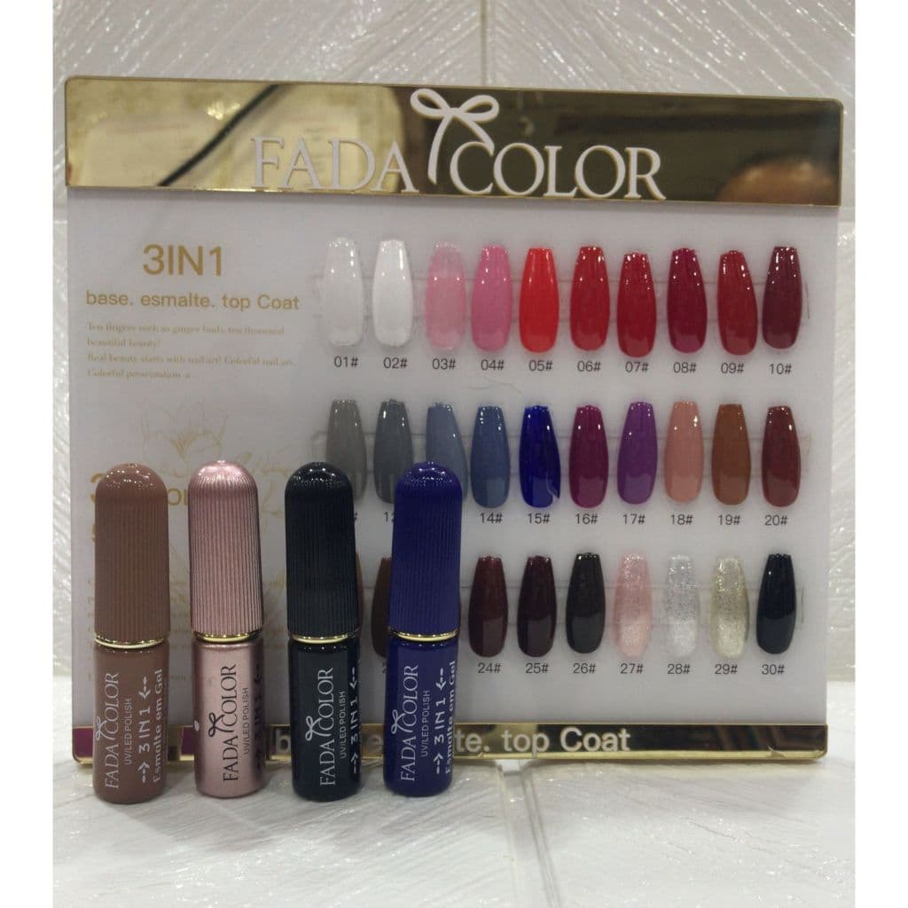 Esmalte em Gel 3 em 1 -Base/Esmalte/Top Coat - Fada Color 5ml