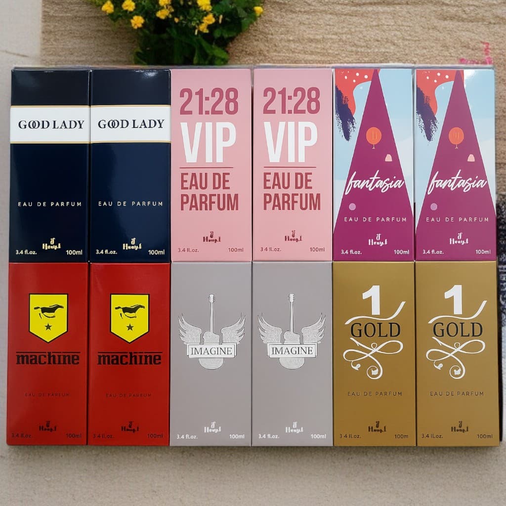 Kit 12 Perfumes de 100ml cada– 6 Femininos + 6 Masculinos | Alta Fixação e Longa Duração