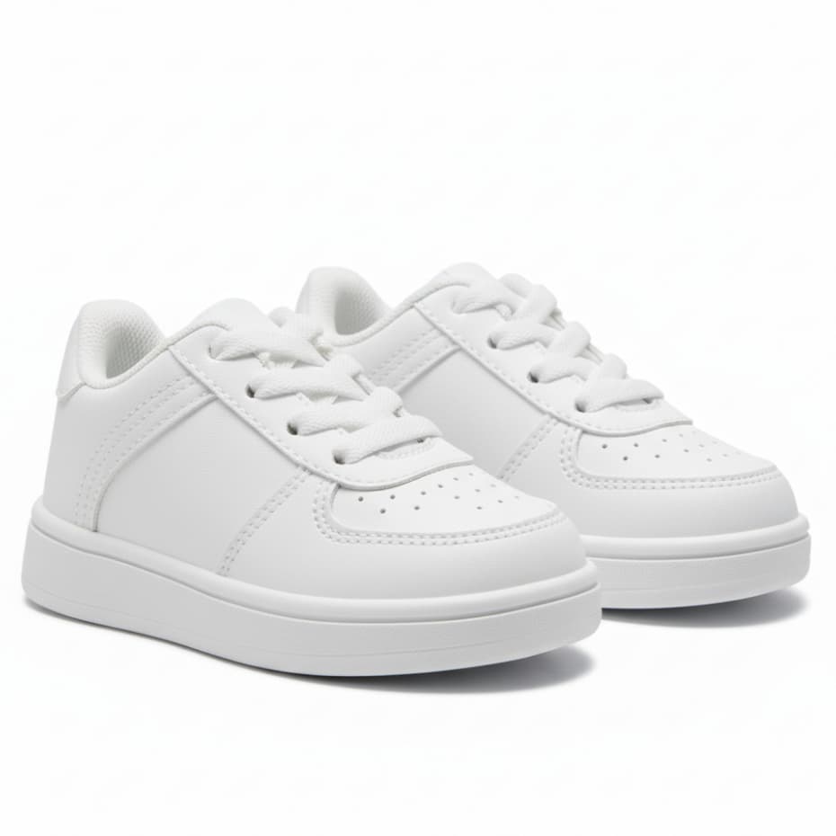 Tênis Infantil Branco Menino e Menina Tendência Outlet Original